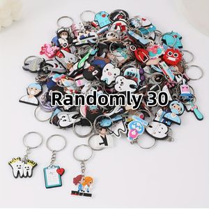DIY Schattige Cartoon Onregelmatige Willekeurige Mix Serie Sleutelhanger Tanden Tandpasta Verpleegster Dokter Medicijn Doos Ambulance Capsule Verband Schoudertas Sleutelhanger