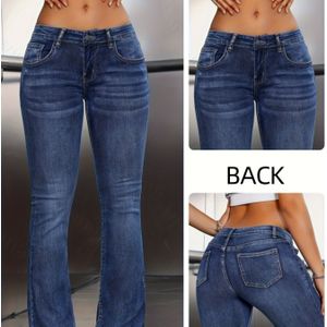 Stijlvolle Stijl | Damesmode Lage Taille Uitlopende Jeans - Stretch Denim, Afslankende Klokbroeken, Straatstijl, Niet-Doorschijnend, Geschikt voor Alle Seizoenen, Lage Taille Jeans