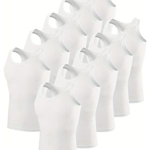 10 stuks Heren Casual Ademende Comfortabele Mouwloze Tanktops Sportvestjes