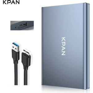 KPAN 500GB draagbare schijf, 2,5-inch metalen behuizing, USB 3.0 externe opslag, compatibel met laptop, -bestandssysteem, verkrijgbaar in /grijs/rood
