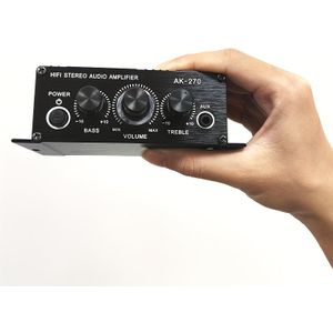 AK-270 RV Versterker Mini 2-Kanaals Auto Stereo Geluidsversterker Thuisbioscoop Systeem 12V AMP Bass Trebl Versterkers