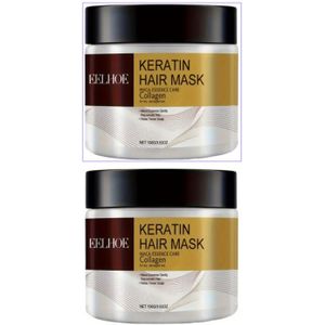 Kokosolie Keratine Haarverzorging - 2 stuks*100g Rijke Collageen Formule, Geschikt voor Haar, Geen Knopen of Pluis, Haarverzorging, Haarmasker