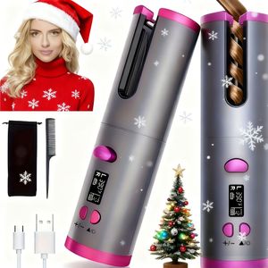 USB Oplaadbare Krultang Zonder Snoer | Nauwkeurige Styling met 6 Warmte- en Timerinstellingen, Snelle Opwarming, Auto-Off, Anti-Broei Functie