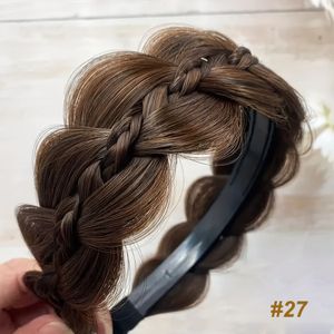 Synthetic Braid Wig Headband Twist Braid Hair Hoop Hair Accessories Non-slip Synthetic Headband Hairpiece For Women Girls