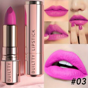 BUILTTY Hydraterende Matte Lippenstift - Langhoudend, Waterdicht & Vlekvrij in Nude Roze, Rode Pruimen Tinten met Vitamin E Infusie voor Alle Huidtypes