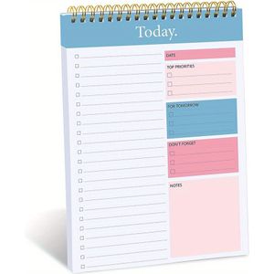 To Do List Notepad - Daily Planner Notepad Undated 90 Pages For Double-sided Use Tear Off, 5.6" X 8.5" Checklist Productivity Organizer With Hourly Schedule For Tasks