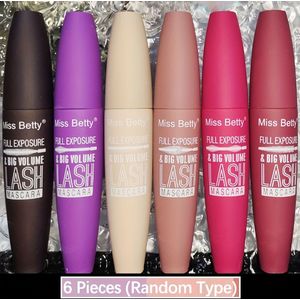 6 Stuks Mascara Voor Volledige Blootstelling En Volume Wimpels, Waterdicht En Langdurig Mascara, Zwart Volume En Lengte , Uitstekend Volledig