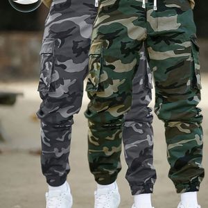 2 stuks Jongensmode Camouflage Casual Cargo Broeken | Alle seizoenen, Regular Fit met Zakken, Licht Stretch Materiaal, voor Buiten