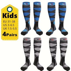 4 Paar Dikke Lange Wintersokken voor Jongens en Meisjes van 7 tot 12 Jaar, Sokken
