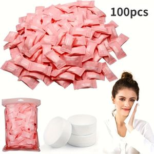 100st Hypoallergene Katoenen Gecomprimeerde Handdoeken - Draagbaar, Absorberend & Wegwerpbaar voor Reizen en Kamperen