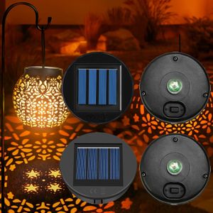 1 Set Of 4 Solar-powered Lanterns With Led Lights - Outdoor Ip65 Replacement Kit, Nickel Battery, Garden And Yard Decoration, Solar Charging System, Durable Plastic Casing