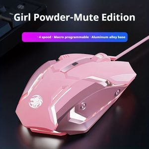 EWEADN Bedrade Muis, Uitstekende Tactiele , Ergonomisch Ontwerp, Typbeleving, LED-Verlichting, Duurzame Toetsen, Mechanisch Gaming Toetsenbord Roze, Ideaal voor Kantoorwerk en Gaming op PC/Laptop
