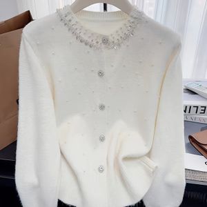 De Nieuwe Europese en Amerikaanse Herfst/Winter Mode Stevige Gekralde Knopen Cardigan Trui Jas voor Vrouwen