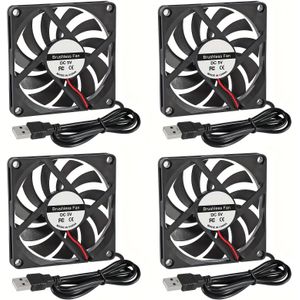 NODEMCU LUA 2/4 stuks 8010 5V USB Koelventilator 80x80x10mm 2-Pins Mouw Zonder Lagers Koeling 3D-Printer Koelcomputer Ventilator