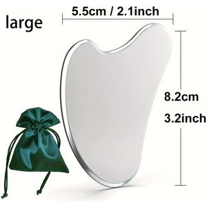 Roestvrijstalen Gua Sha Gezichtstool - Handmatig Guasha Bord voor Gezicht & Lichaam, Parabenvrij, Geen Batterijen Nodig, Inclusief Reisetui - Perfect Cadeau voor Vrouwen