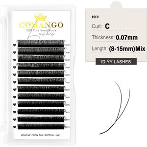 12 C/D Nieuwe 2D Volume Wimpers 0.07mm Ultradunne 1D YY Lash Extensions Lichtgewicht Voorgevormde Wimperverlengingen