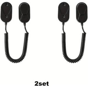 Afstandsbediening Veiligheidsslot met Krullend Koord en Vouwveer, Wandgemonteerde Stickerhouder voor Afstandsbedieningen van TV-boxen, Airconditioners en DVD-spelers - Verliesbescherming