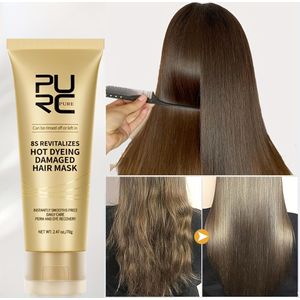 PURC 8-Seconden Keratine Haarmasker - Diepe Reparatie & Gladmakend voor , Beschadigd Haar | Bevat 15 Aminozuren & 10% Eiwit voor Frizz Controle