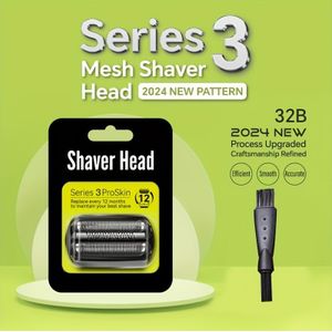 Tweedelige Scheerkop + Borstel Set, 3ProSkin Elektrisch Scheerapparaat Vervangingskoppen, Compatibel met , 3010s, 3020s, 3040s, 3080s, 3050cc