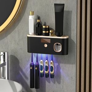 Morfone Wall Mounted Intelligent Toothbrush Holder With Toothpaste Dispenser, Multifunctional Electric Toothbrush For Oral Hygiene, Ideal Gift For Christmas And Halloween