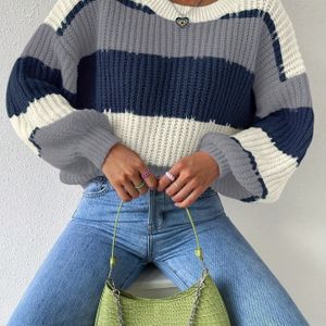 Europese en Amerikaanse Standaard Dames Herfst/Winter High-End Elegante Ronde Hals Trui