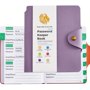 Compact A6 Password Organizer With Alphabet Tabs - Internet Login & Website Address Book For Home And Office Use