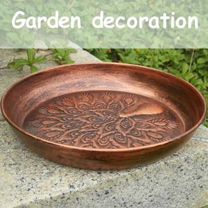 1pc Upgraded Metal Bird Bath & Feeder With Peacock - Durable Outdoor Garden Decor, Attracts Birds With Easy-access , Bird Bath For Outside