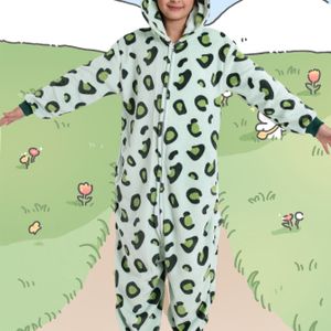 Kinderen Groene Polka Dot Hooded Pyjama Romper, Vlambestendig Polyester 100%, Lange Mouw Crew Neck met Zijzakken, Knit Fabric Sleepwear, Comfortabele Losse Pasvorm voor Jongens en Meisjes