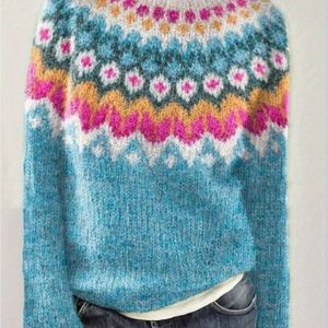 Dames Pullover Trui | Geometrisch , Ronde Hals, Casual Top voor Herfst/Winter