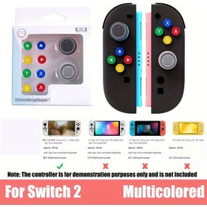 ABXY Richtingknop Sticker voor Nintendo Switch 2 Controller, Duimstick Grip Cap Cover voor NS2 Joystick Lichtbeige Hoes