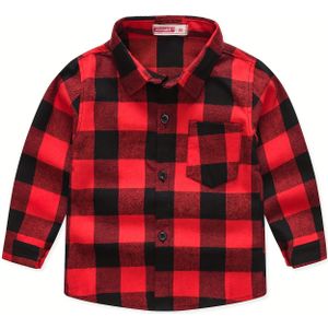 Het Nieuwe Jongensmode Klassieke Overhemd met Geborstelde Kraag en Patch Zak