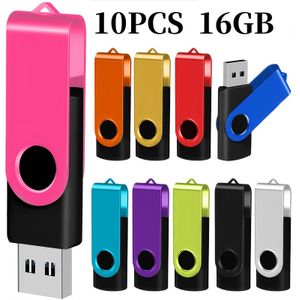 10 stuks Kleurrijke USB 2.0 Flash Drives, Hoge Snelheid Draaibare Geheugensticks, Capaciteit van 128MB/256MB/512MB/4GB/16GB, Ideaal voor Desktop & Laptop Opslag, Zakelijk Cadeau