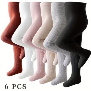 6 stuks Meisjes Comfortabele Panty's | Zacht Elastisch en Elastaan, Kleur Gebreide Stof voor Binnen- en Buitenshuis