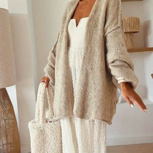 Casual Dames V-hals Lange Mouw Vestje - Zachte Open Voorkant Trui voor Herfst/Winter, Kleur Losse Pasvorm voor Casual Kleding, Ontspannen Fit Trui | Constructie, Trui Vest