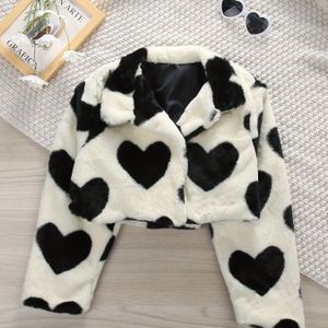 Meisjesjasje Met Hartjesprint, Elegante Trendy Jas Voor Lente En Herfst, Kinderkleding
