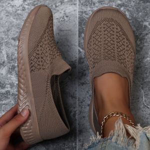 Damesschoenen Slip-On - Lichtgewicht Ademende Schoenen met MD , Minimalistische Alledaagse Wandelschoenen in Beige/ voor Casual en Formele Outfits, Strak Design, Flexibele , Modebewuste Vrouwen