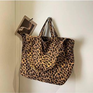 TEMU Donkerbruine canvas tote tas, luipaardprint, jacquard, capaciteit, met ritssluiting, geen randverf, niet wasbaar, voor dames, als cadeau, schoudertas, messenger tas, draagbare boodschappentas