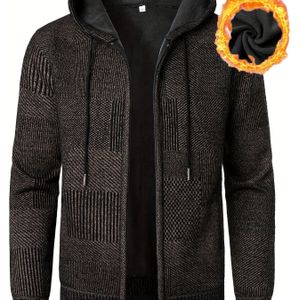 Pluche en Dikke Hoodie met Zakken voor Heren in Herfst en Winter