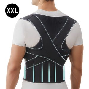 1 stuk verstelbare houdingsteun met ruggensteun - Ademend lumbaal & cervicaal hulpmiddel voor volwassenen & studenten, kantoor, thuisgebruik - Verbeterde houding (Zwart, Pasvorm)