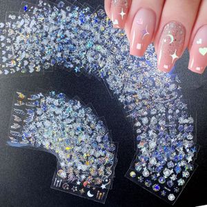 30 Vellen Aurora Nagelstickers Decals 3D Zelfklevende Bloem Nagelstickers Aurora Ster Nageldecals voor Nageldesign Hart Nageldesign voor DIY Acrylnagels Decoratie