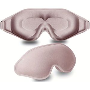 Ultra- 3D Gevormd Slaapmasker - 99% Lichtblokkering, Geen Oogdruk, Verstelbare Band voor Mannen & Vrouwen - Ideaal voor Diepe , Yoga, Reizen in Lichtgrijs, Roze, Zwart, Slaapmasker