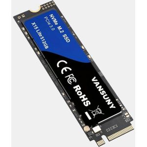 VANSNY 1TB/512GB/128GB NVMe M.2 2280 SSD - PCIe 3.0 SSD, Geschikt voor PC Laptop Gaming Hoge Snelheid Binnenste Toestandsschijf