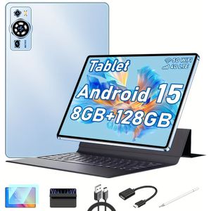 UXD A5 15 Tablet 10.1" IPS, 8GB+128GB (uitbreidbaar tot 1TB), 4G LTE/WiFi, -Core, 6000mAh, met Toetsenbord, Muis, Stylus & Meer