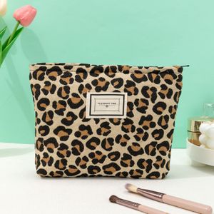Leopard Print Cosmetic Bags For Women Makeup Bag Large Capacity Purse Travel Toiletry Zipper Storage Pouch Make Up Brushes Organizer For Girls Gifts (yellow, Leopard)