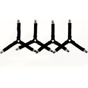 1pc Set Of 4 Adjustable Non-slip Triangular Bed Sheet Straps With Transparent Elastic Clips - Universal, Suitable For Sofa Cushions And Bedding, Easy To Clean