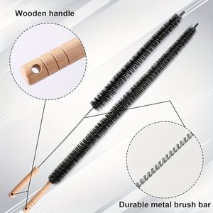 2 stuks Buigbare Radiatorborstel, Inclusief 1 Lange Borstelkop voor Radiatoren en 1 Lange Steel Lintreiniger voor Drogerroosters Koelspoelen Trapleuningen Meubilair