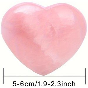 1st Natuurlijke Rozenkwarts Puffy Hartvormige Palmsteen Roze Liefdeszaksteen