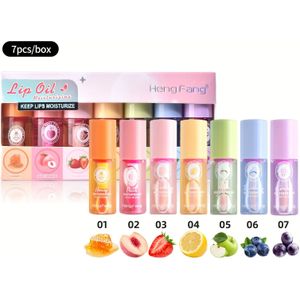 Fang 7-delige lippenbalsemset, diverse , langdurig waterdicht, 3gx7, hydraterende gel, roze tinten