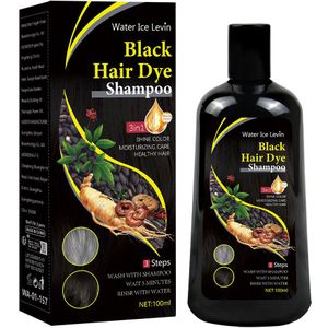 Zwarte haarkleuringsshampoo, 100ml, 3-in-1 haarverfshampoo voor en gezond haar, geschikt voor zowel mannen als vrouwen, kruidenformule, geschikt voor alle haartypes, een vakantiegeschenk