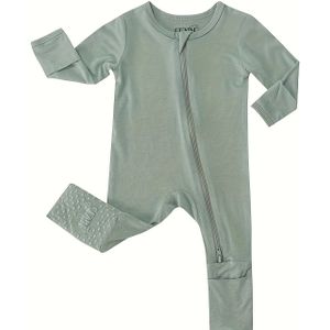 Bamboe Comfortabele Schattige Gevoerde Antislip Ritssluiting Buiten Jumpsuit Voor Baby Jongens En Meisjes
